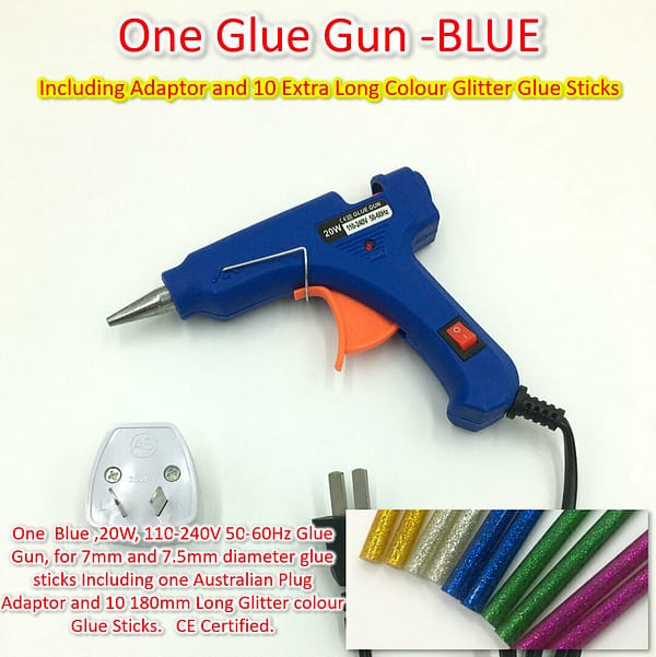 20W Hot Melt Glue Gun Sticks Adhesive with 10 Refill Hot Glue Sticks 7mm 
